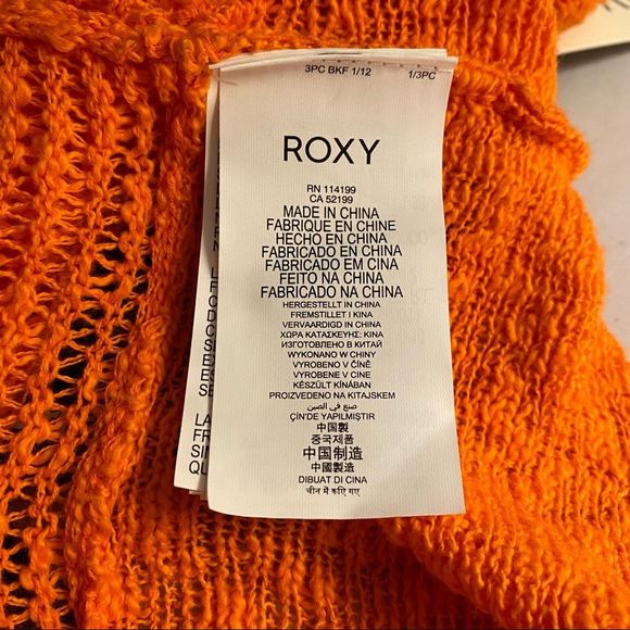 Roxy Open Knit Orange Cardigan NWT - Picture 12 of 13